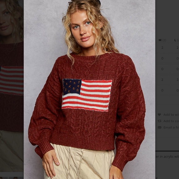 POL “ Greta 2 “ POL Sweater with Flag and Stud Detail 55 - Picture 1 of 5